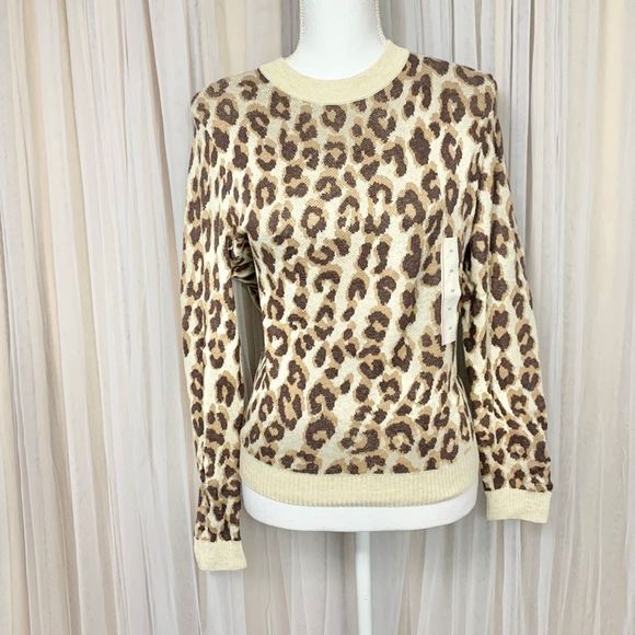 a new day Sweaters - A New Day crew neck animal print sweater